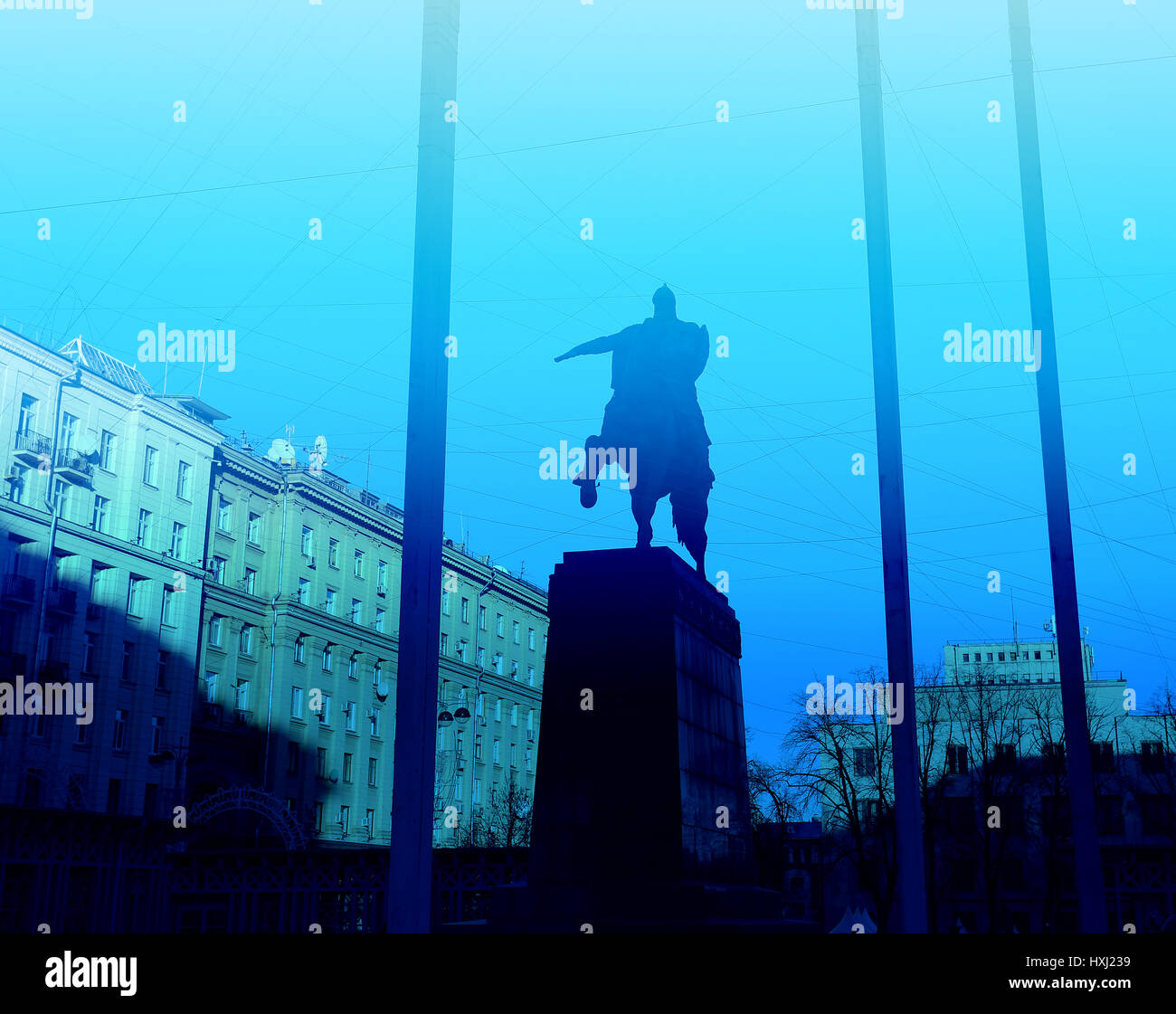 A beautiful monument to Yuri Dolgoruky in Moscow, photographed in close-up Stock Photo