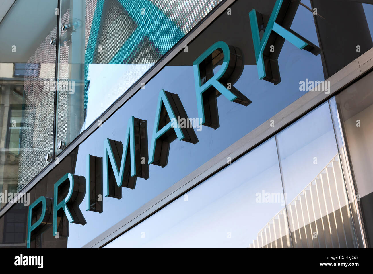 Lettering at Primark store in Cologne/ Germany. Primark is an Irish clothing retailer and a subsidiary of Associated British Foods. Stock Photo