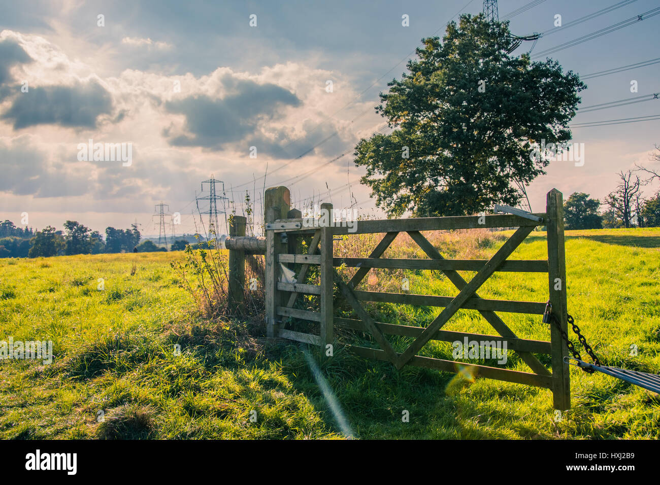 Gate in English countryside Stock Photo