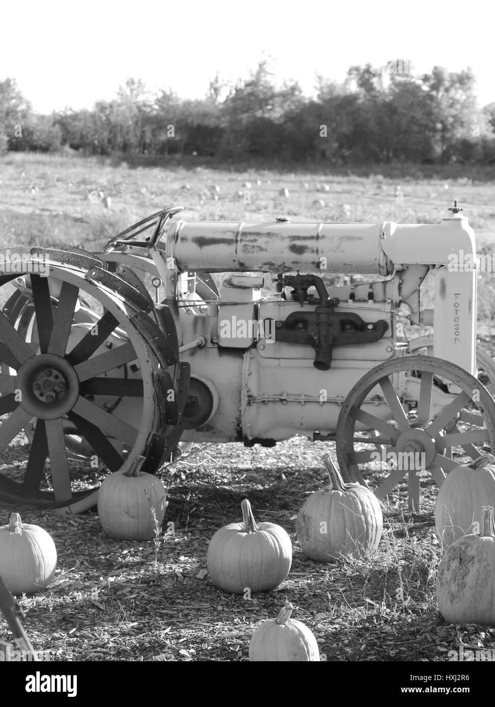White tractor Black and White Stock Photos & Images - Alamy