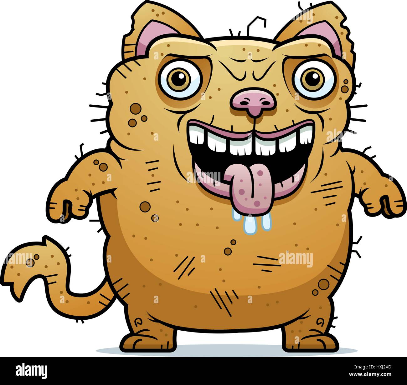 A cartoon illustration of an ugly cat standing Stock Vector Image & Art -  Alamy
