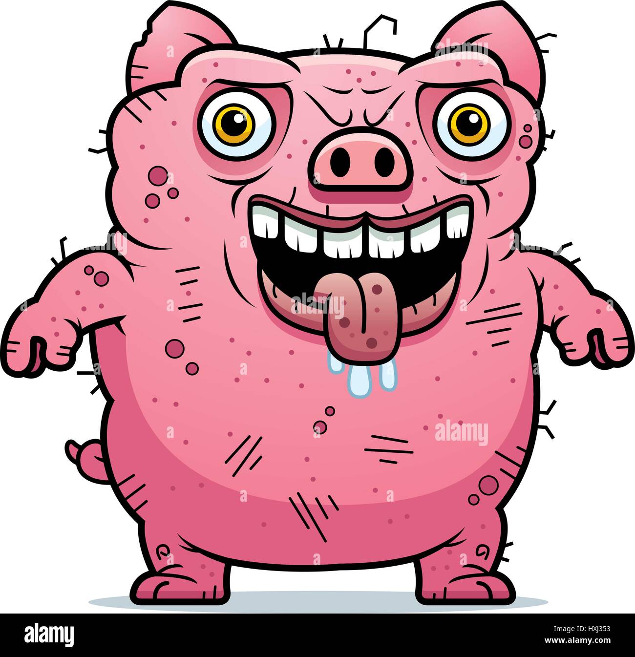 A Cartoon Illustration Of An Ugly Pig Standing Stock Vector Image Art 