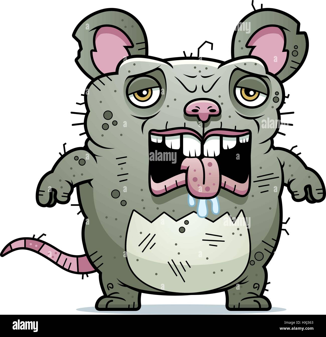 A cartoon illustration of an ugly rat looking tired Stock Vector Image ...