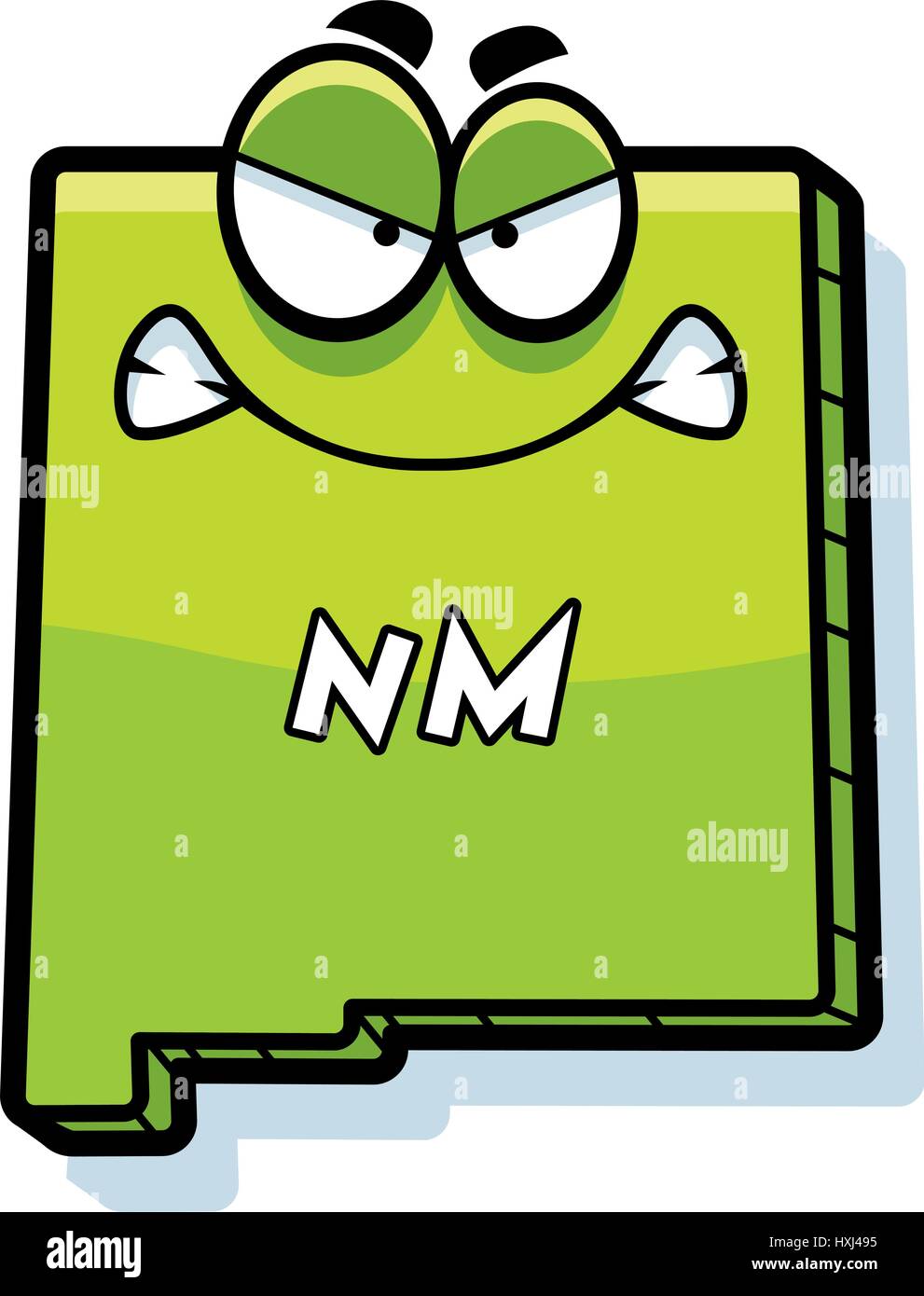 A cartoon illustration of the state of New Mexico looking angry Stock ...