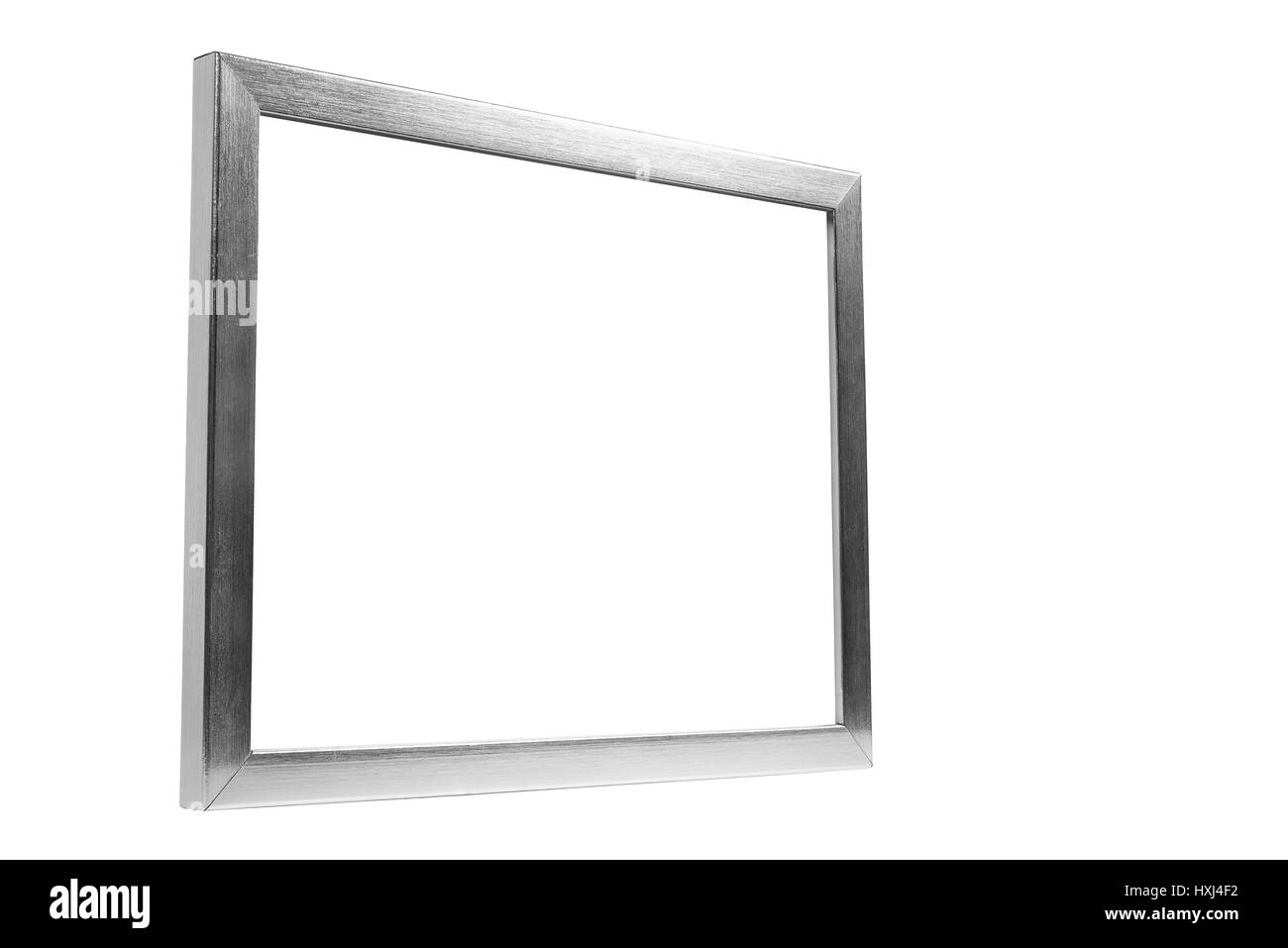 Aluminum decorative photo frame isolated on white background with clipping path Stock Photo