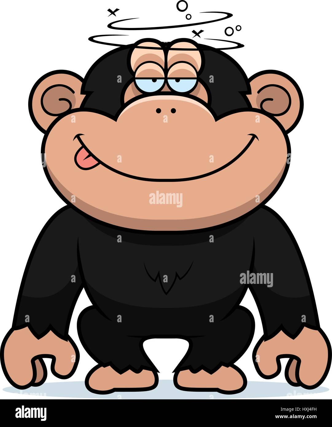 A cartoon illustration of a stupid chimpanzee Stock Vector Image & Art -  Alamy