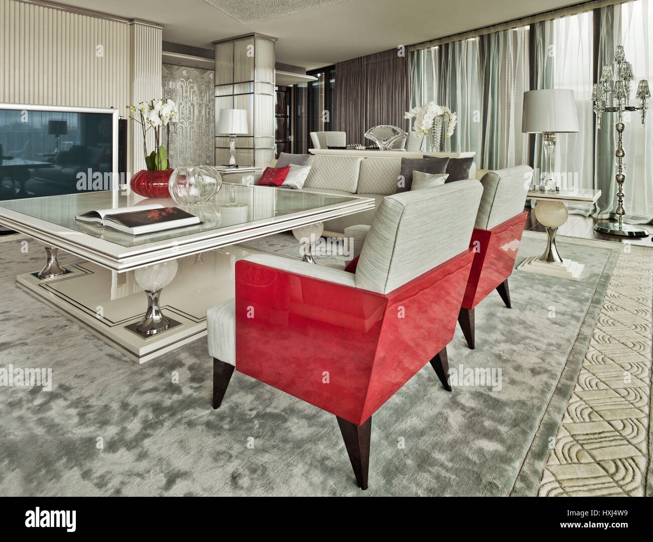 View of Lounge area in a luxury apartment in London Stock Photo - Alamy