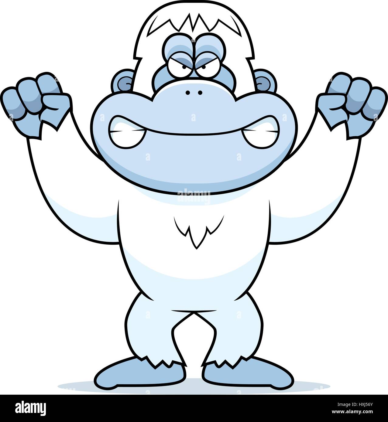 A cartoon illustration of an angry looking yeti. Stock Vector