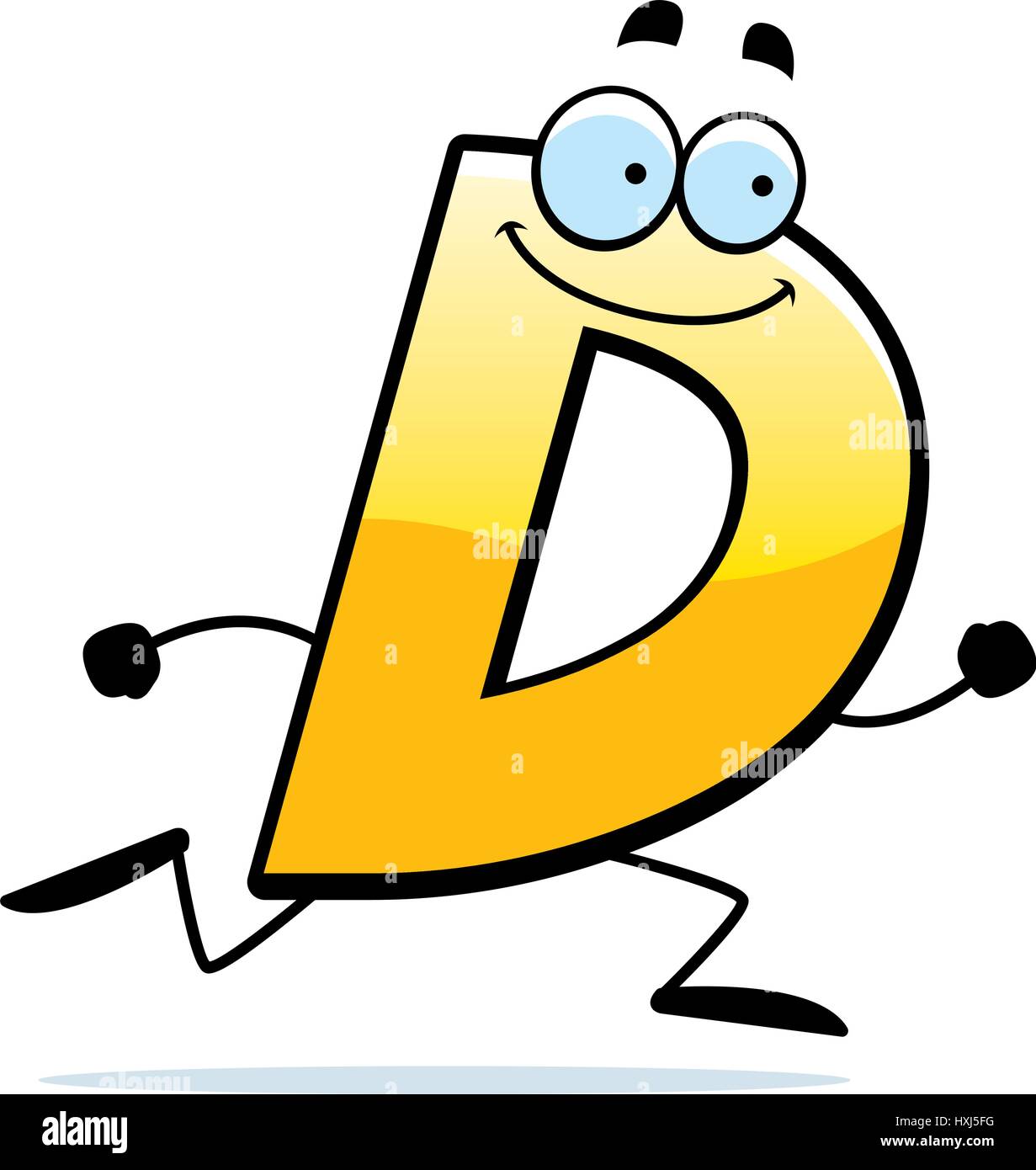 A cartoon illustration of a letter D running and smiling Stock Vector Image  & Art - Alamy