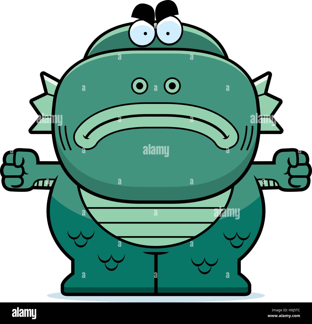 A cartoon illustration of a fish creature looking angry Stock Vector ...