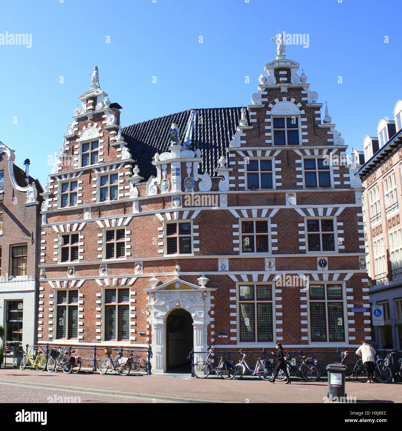 Monumental Statenlogement (1622), former hotel & city hall (until 1977) in Hoorn, Noord-Holland, Netherlands. Renowned for double crow stepped gables Stock Photo