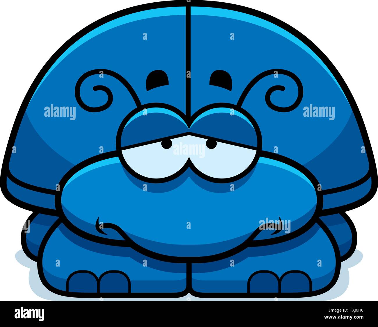 A cartoon illustration of a little beetle with a sad expression Stock ...