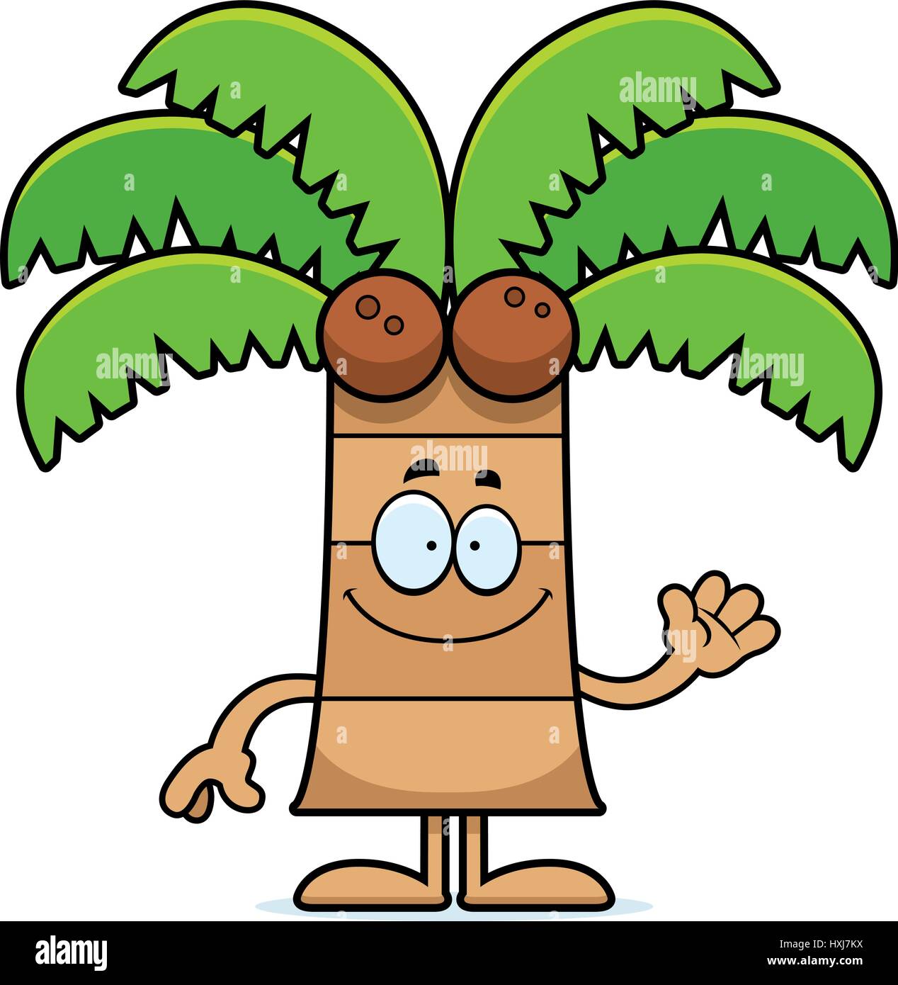 A cartoon illustration of a palm tree waving Stock Vector Image & Art