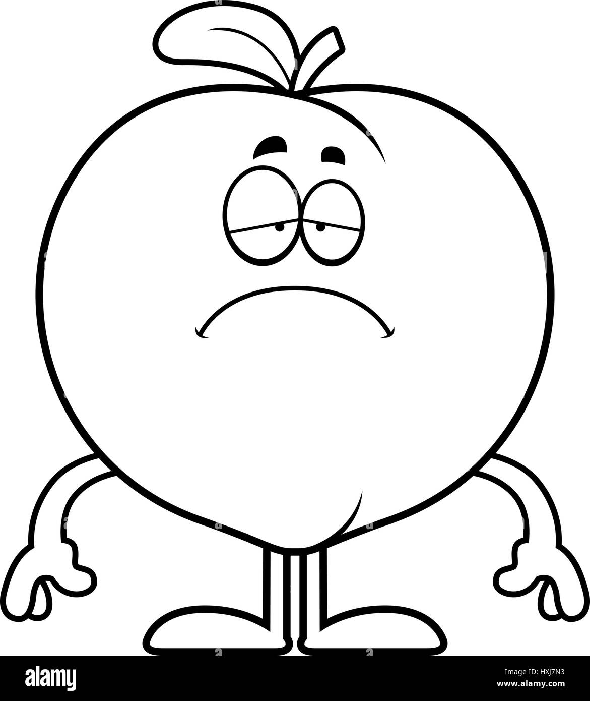 A cartoon illustration of a peach looking sad Stock Vector Image & Art