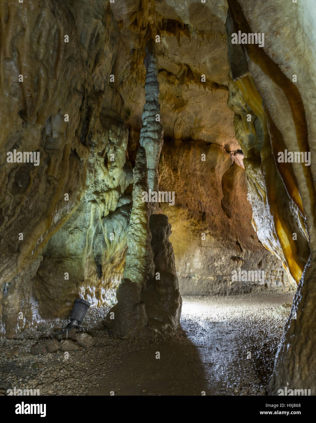 cave with gorgeous dripstones Stock Photo