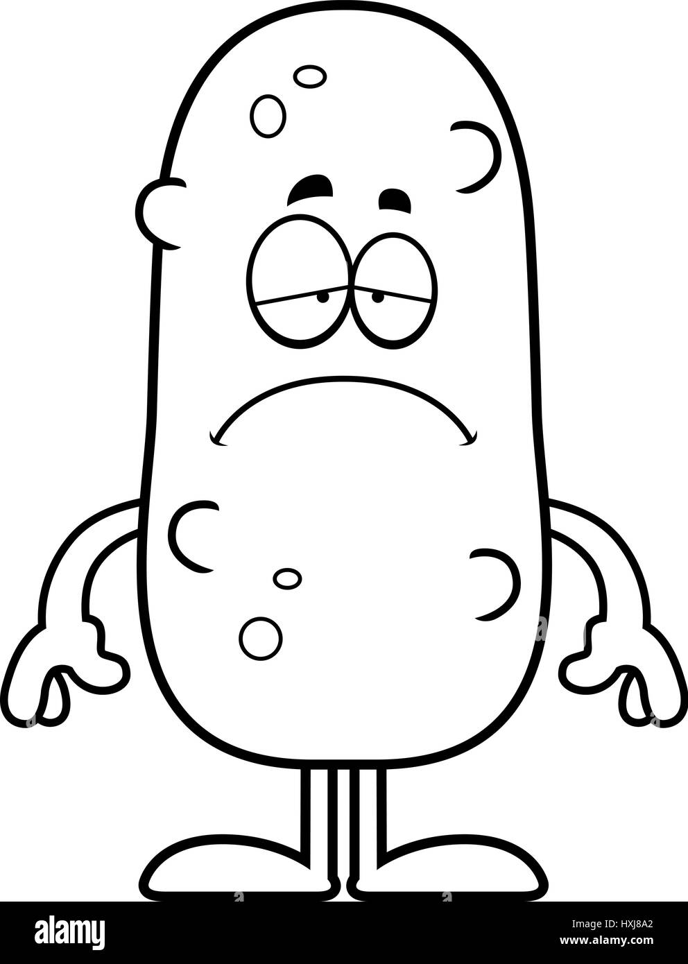 A cartoon illustration of a pickle looking sad Stock Vector Image & Art