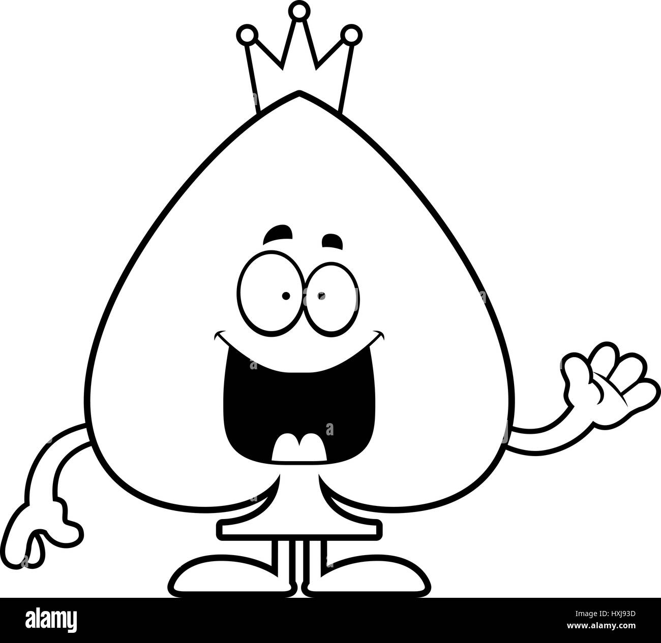 A Cartoon Illustration Of The King Of Spades Waving Stock Vector Image 