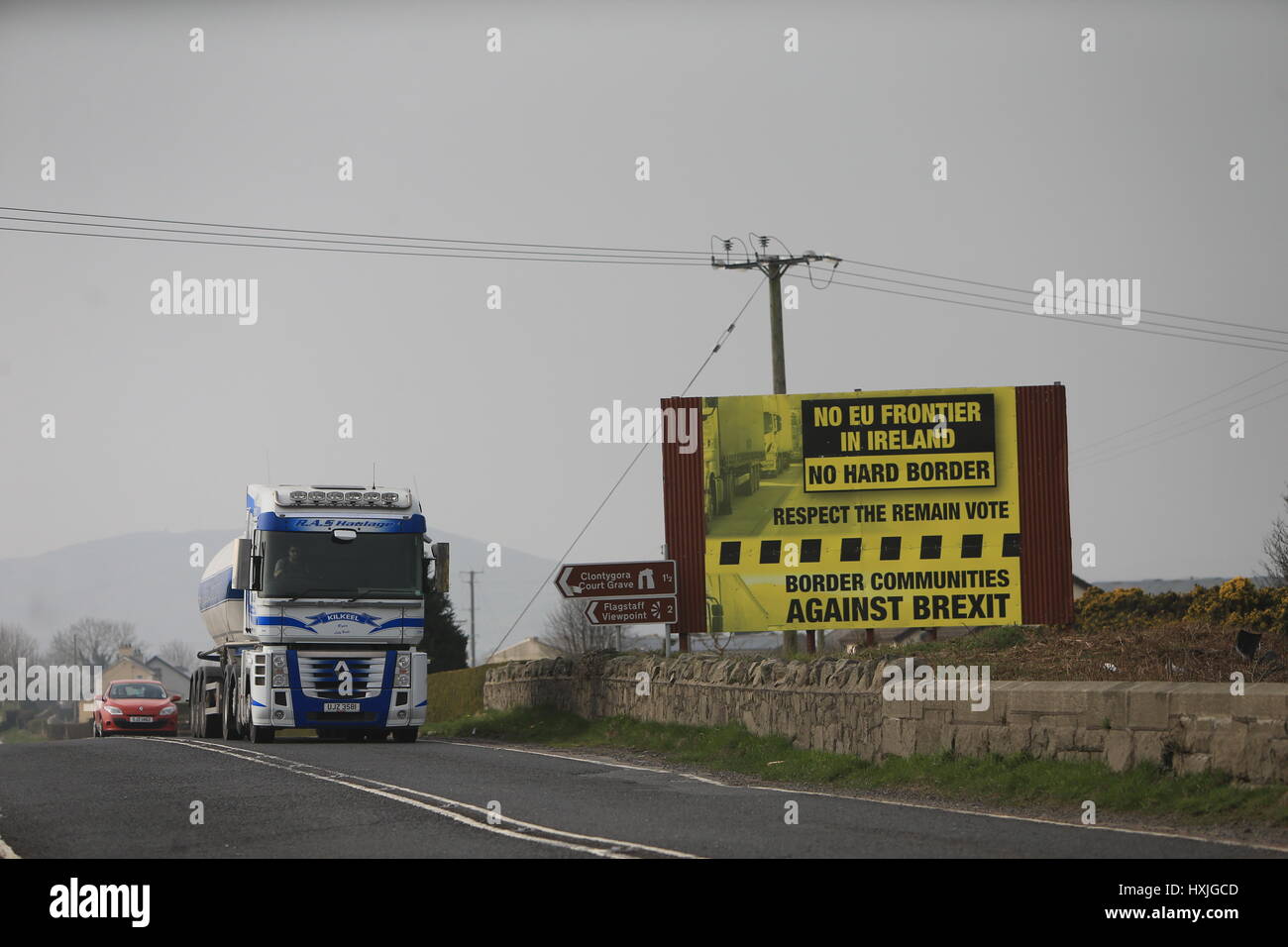 Irush border, Ireland. 29th Mar, 2017. The border from the Irish