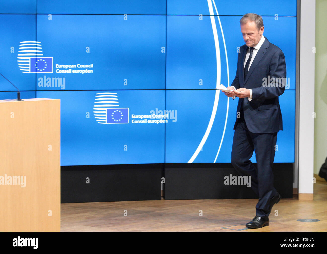 Brussels, Belgium. 29th Mar, 2017. Statement by European Council EU27 leaders following UK Brexit notification letter. Donald Tusk.Credit: Leo Cavallo/Alamy Live News Stock Photo