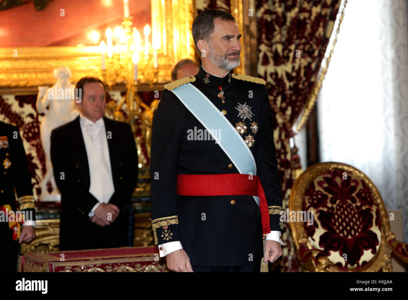 Madrid, Spain. 29th March 2017. King Felipe VI of Spain  receives the credentials of the ambassadors in RoyalPalace of Madrid.  29/03/2017 Credit: Gtres Información más Comuniación on line,S.L./Alamy Live News Stock Photo