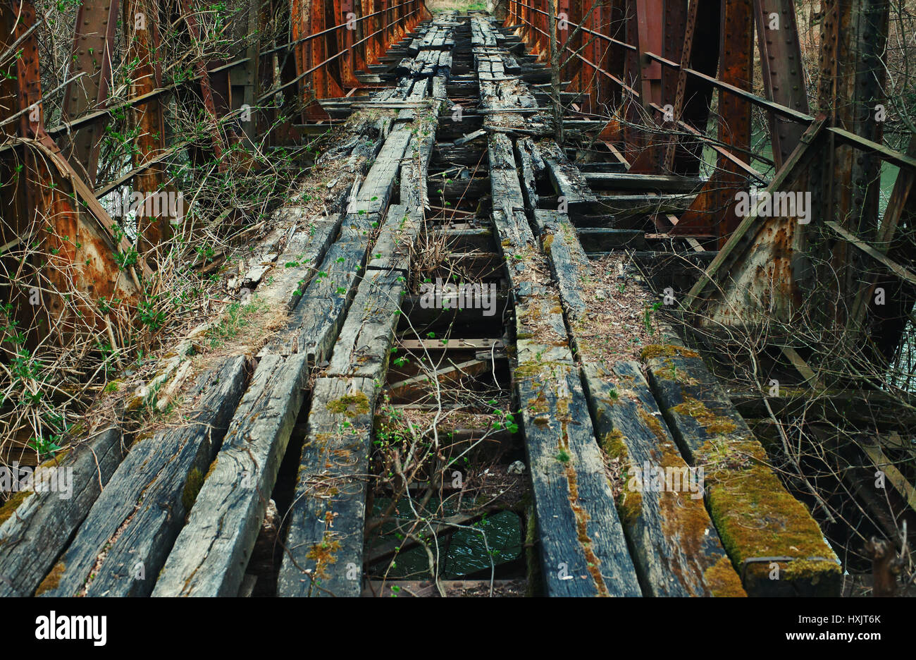 Details Of An Old Ruined Bridge Overgrown With Plants Stock Photo Alamy
