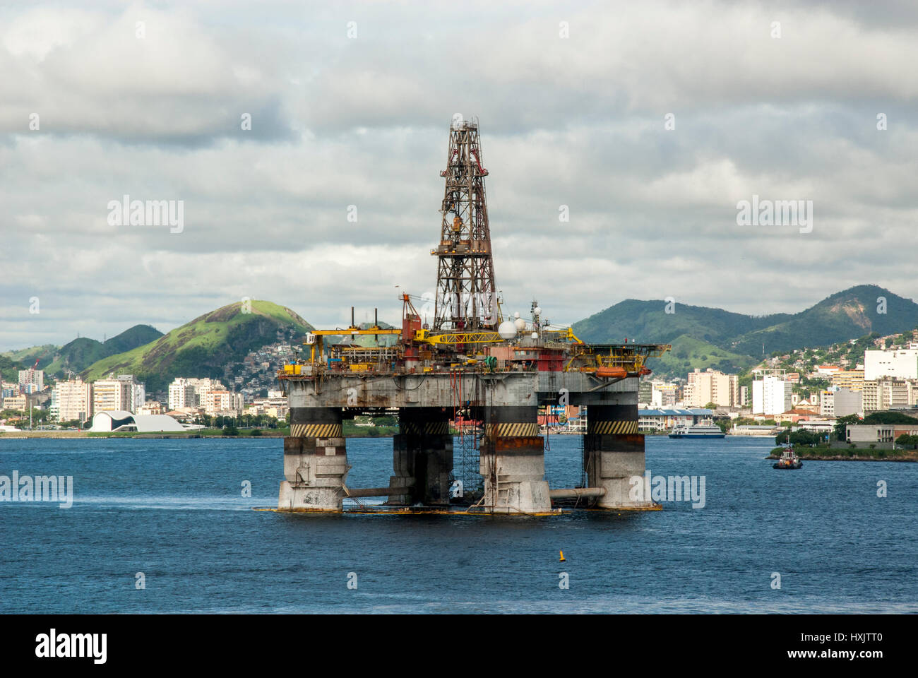 Brazil Oil Platform At Guanabara Bay, Rio De Janeiro In The