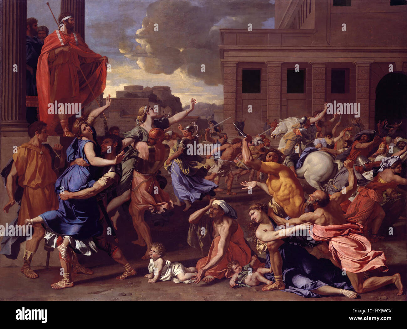 The Abduction of the Sabine Women by Nicolas Poussin Stock Photo