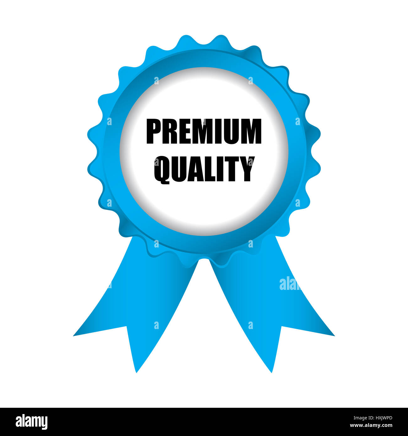 special premium quality blue badge with ribbons, vector illustration, eps10 Stock Photo
