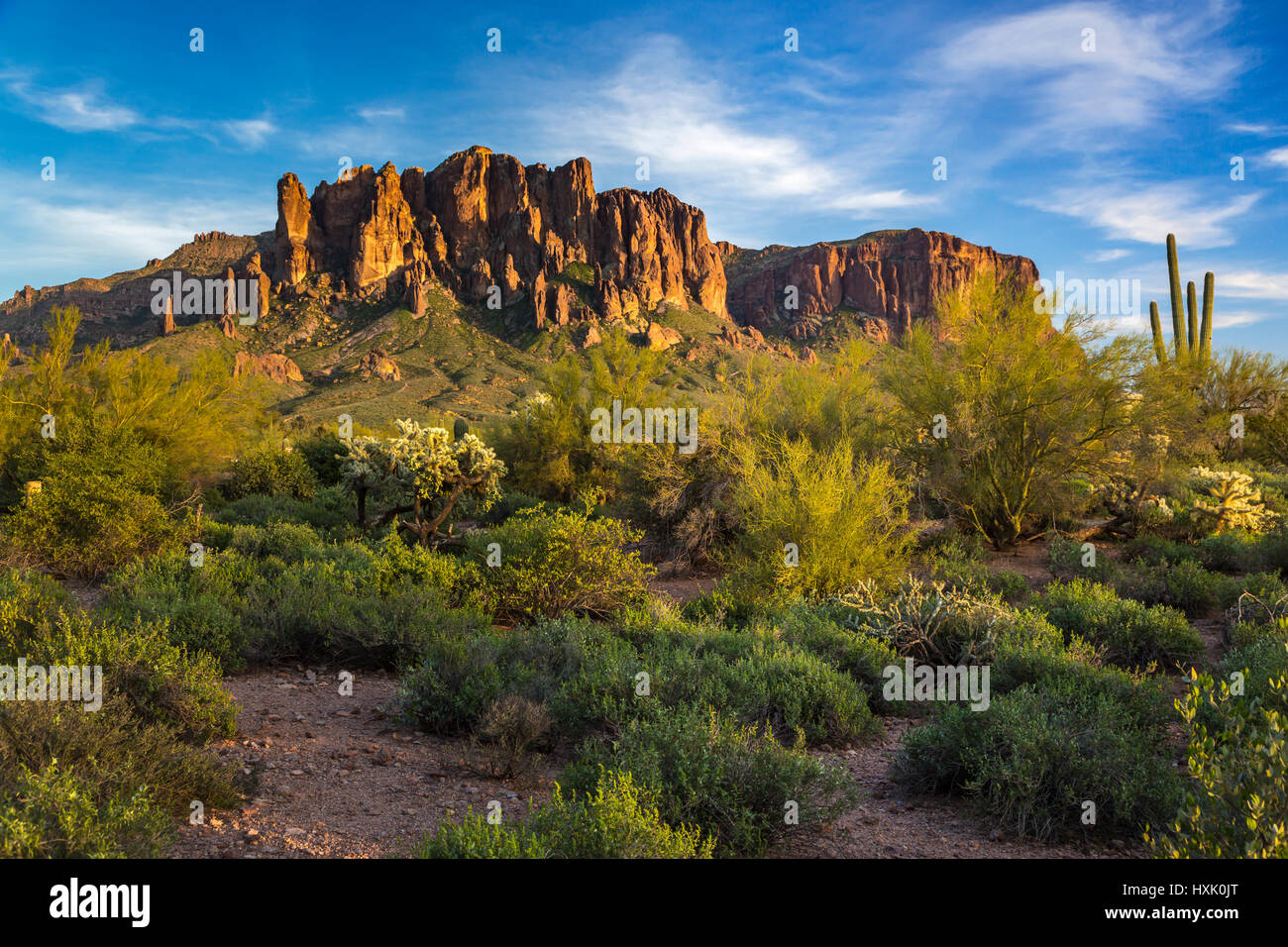 The Superstition Mountains on the Apache Trail east of Mesa Arizona, USA Stock Photo Alamy