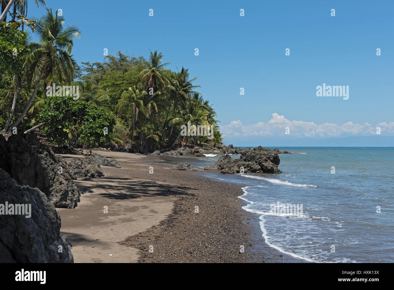 Beautiful beach at Drake Bay on the Pacific Ocean in Costa Rica Stock Photo