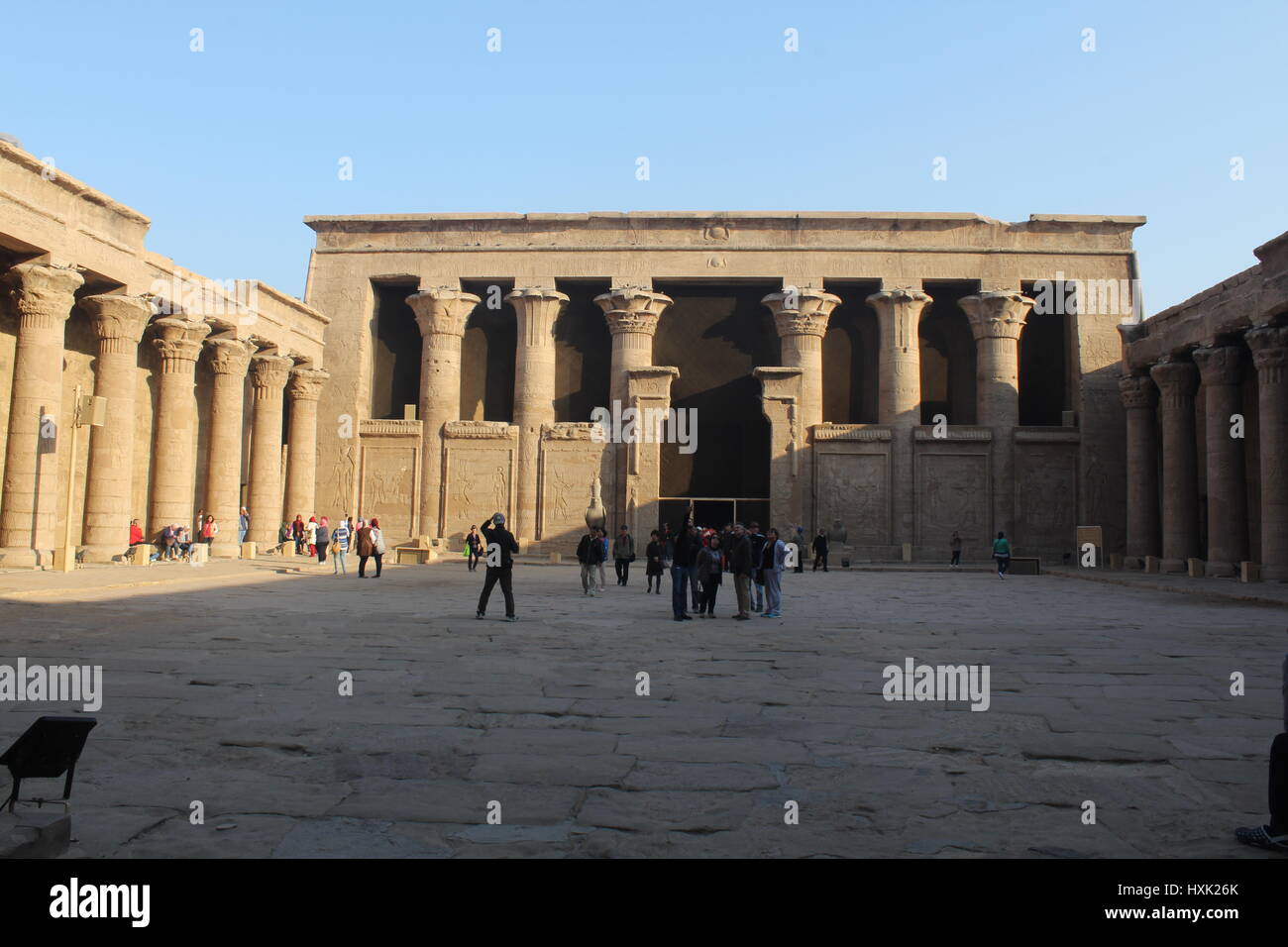 Edfu temple of Horus in Edfu city on the Nile Stock Photo