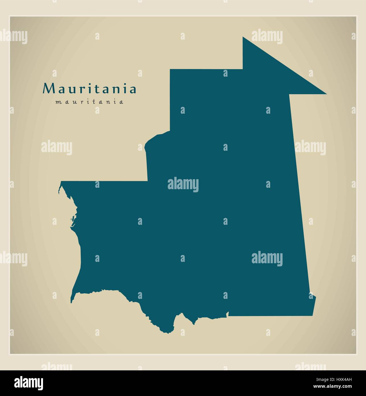 Modern Map - Mauritania MR Stock Vector