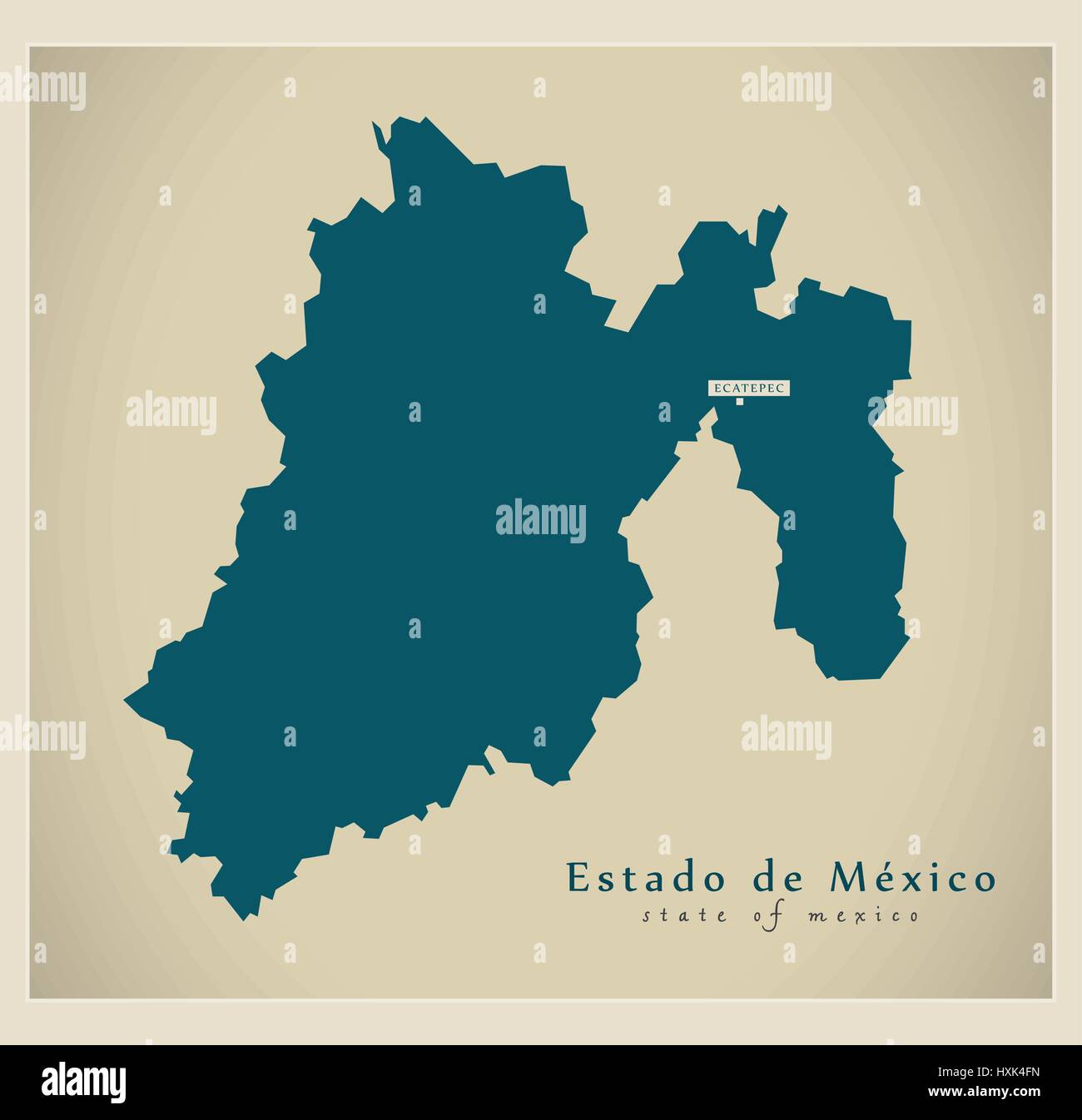 Modern Map - Estado de Mexico Mx Stock Vector