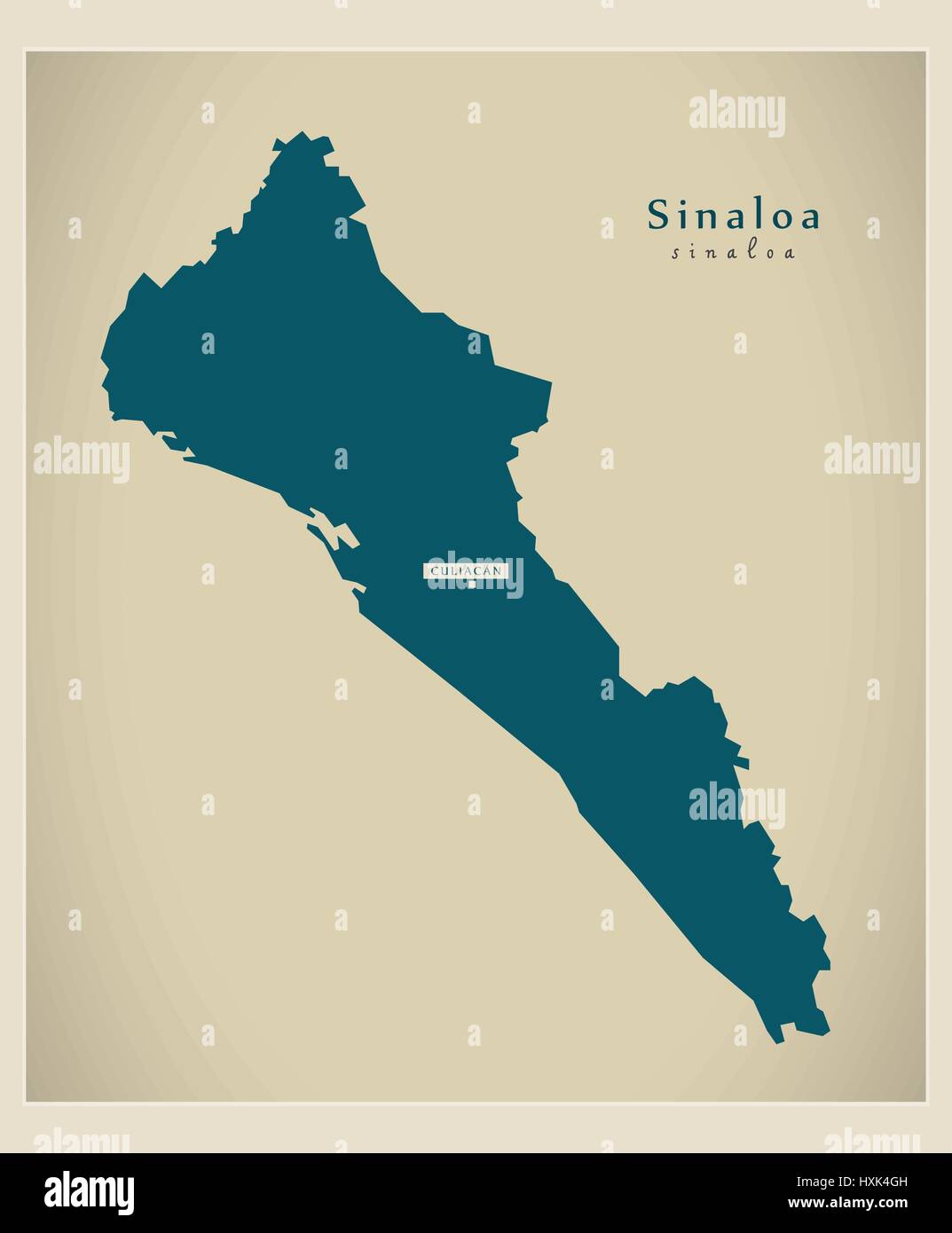 Modern Map - Sinaloa MX Stock Vector