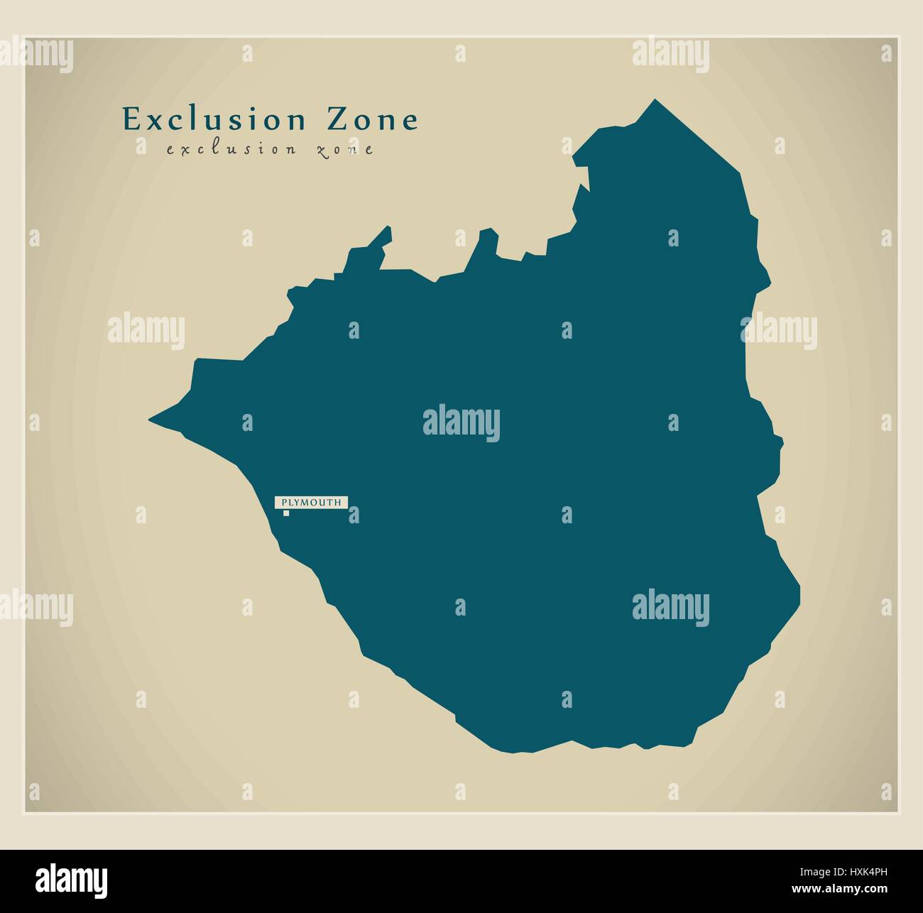 Modern Map - Exclusion Zone MS Stock Vector