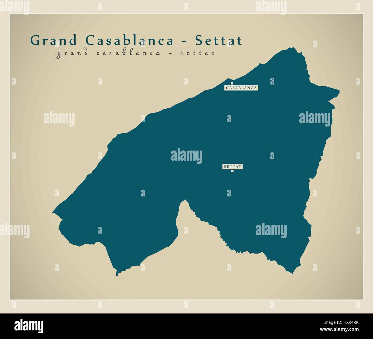 Modern Map - Grand Casablanca - Settat MA Stock Vector