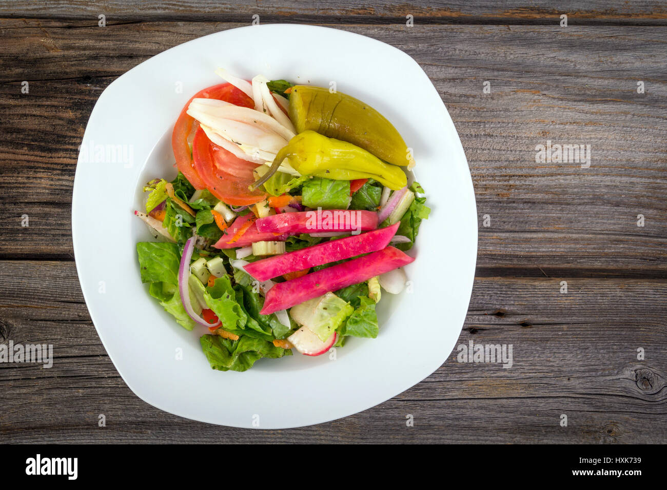 vegetable salad with pickled turnip and pepperoncini Stock Photo Alamy