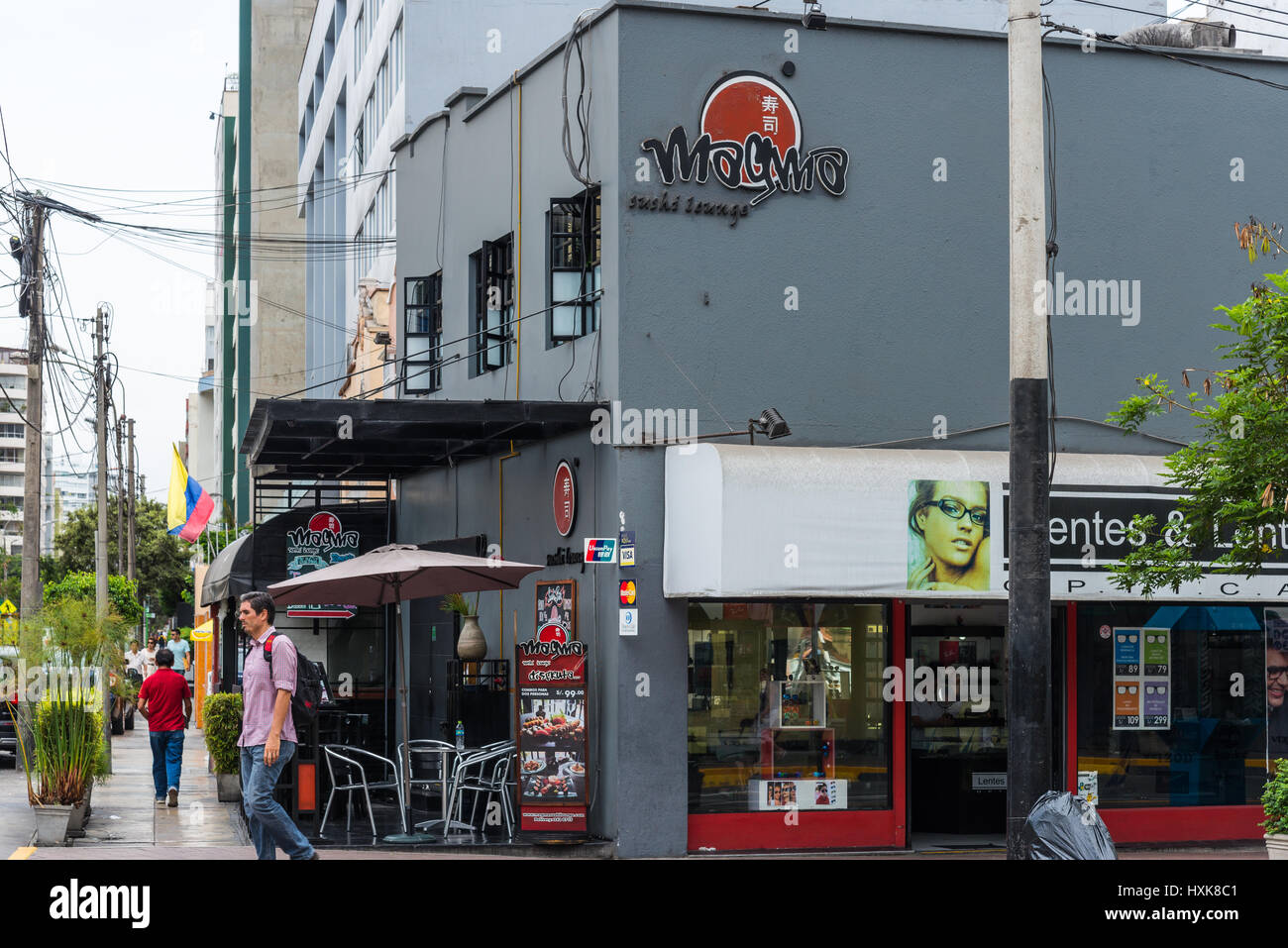 A Sushi restaurant on the street of Lima, Peru. Stock Photo