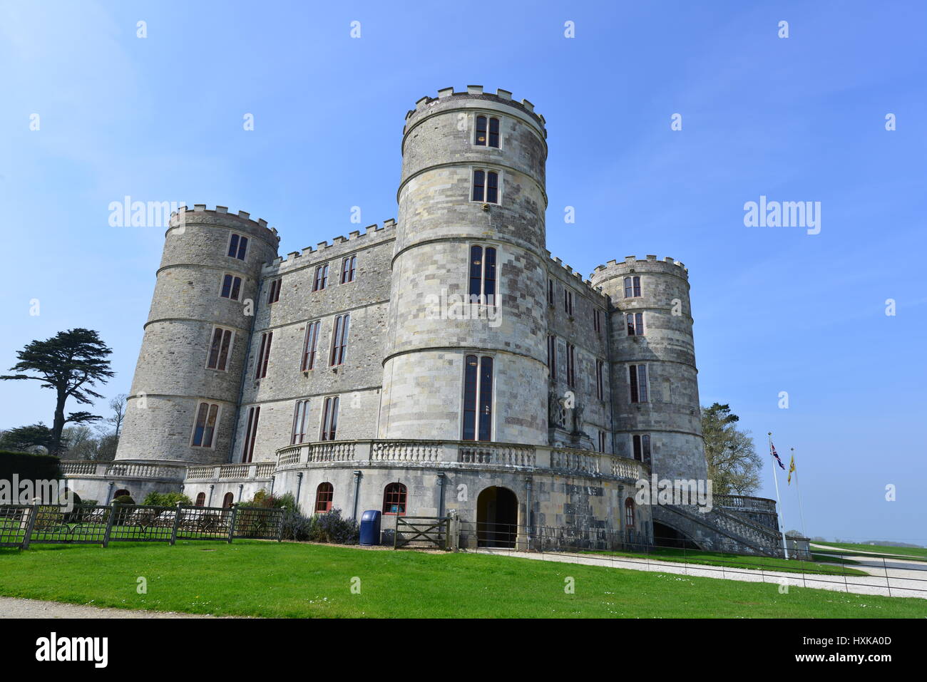 Lulworth castle in Dorset, England in Springtime Stock Photo