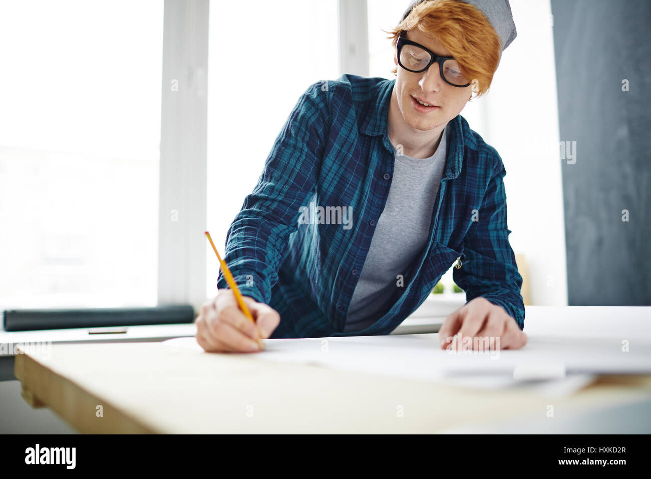 Young Creative Designer Drawing Stock Photo