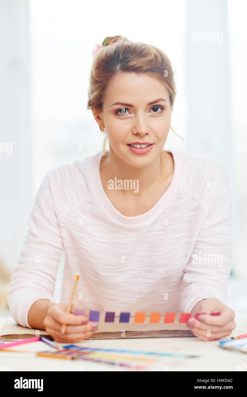 Interior designer with color palette Stock Photo