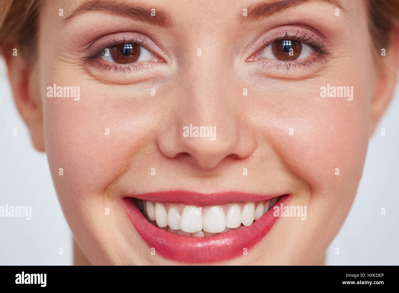 Headshot of smiling pretty woman Stock Photo
