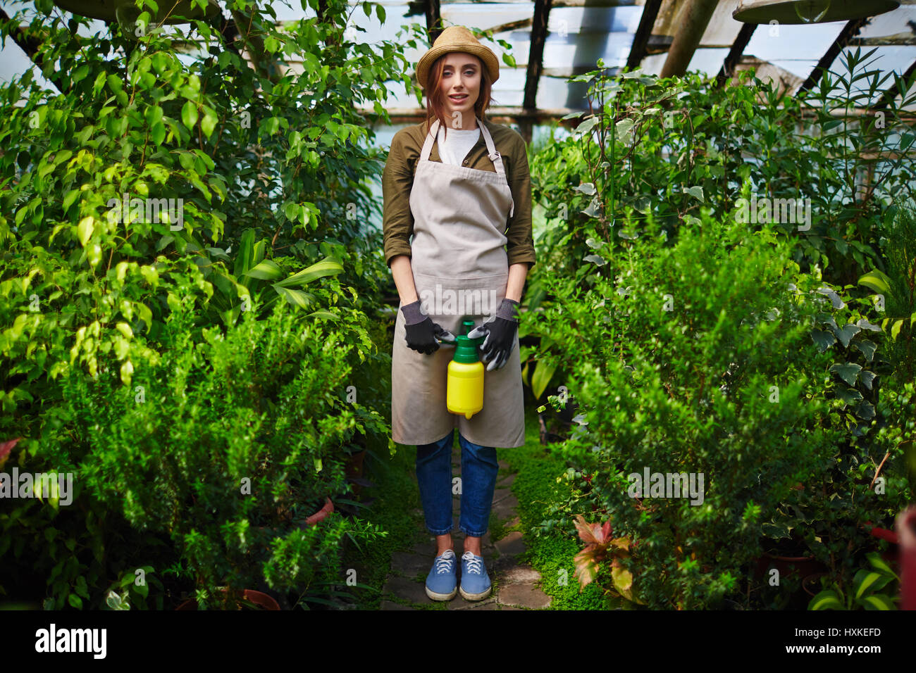 Young Gardener in Tree Plantation Stock Photo