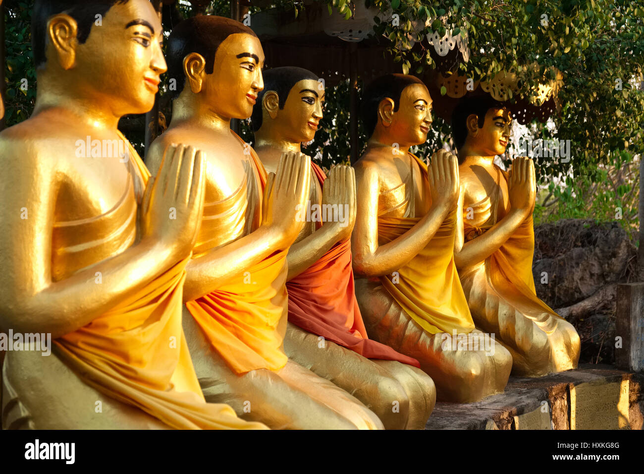 Buddhist monk statues Stock Photo Alamy