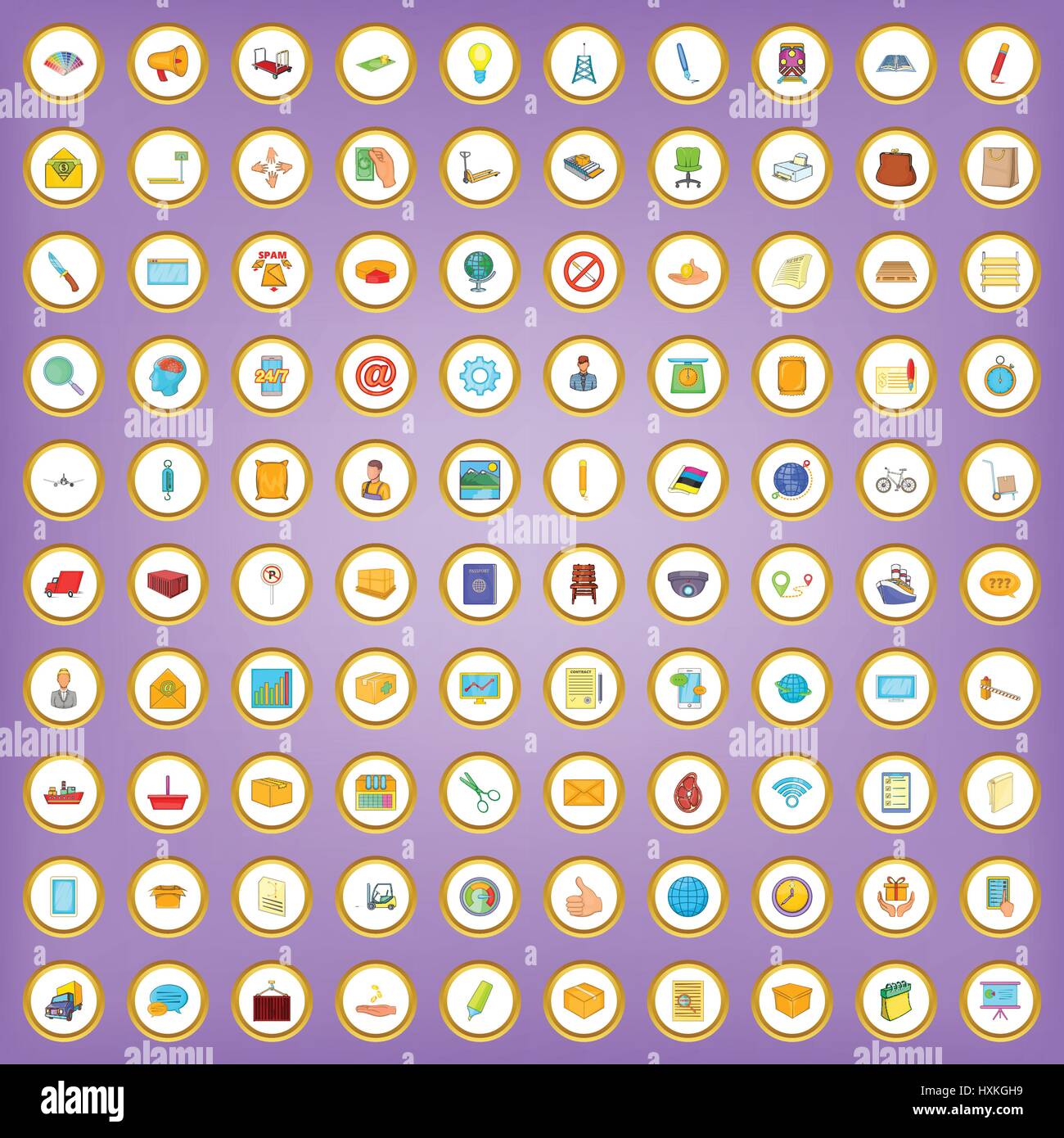 100 mail icons set in cartoon style Stock Vector Image & Art - Alamy