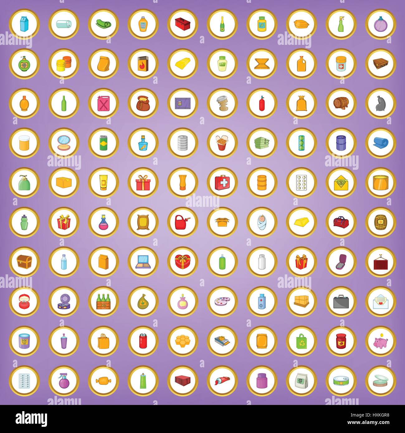 100 packaging icons set in cartoon style Stock Vector Image & Art - Alamy