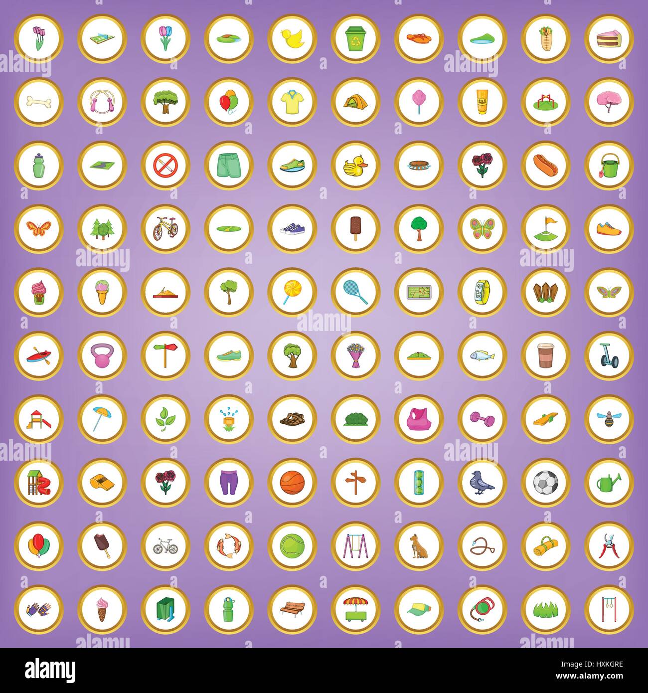 100 park icons set in cartoon style Stock Vector Image & Art - Alamy