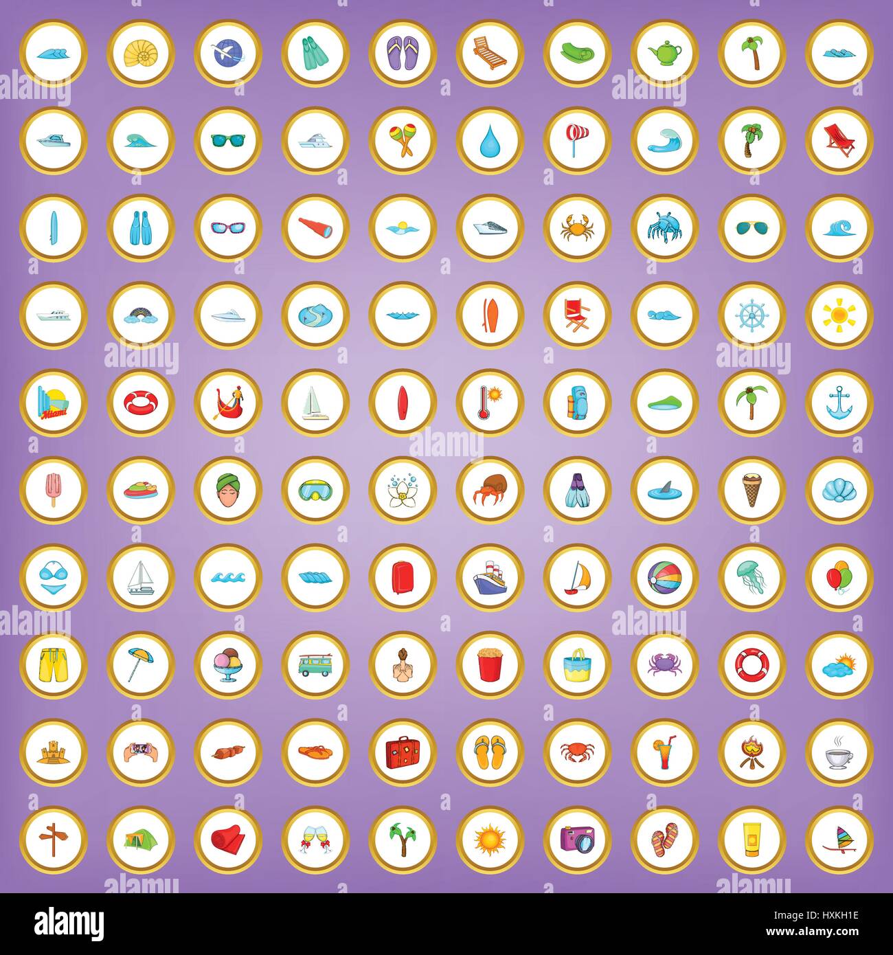 100 recreation icons set in cartoon style Stock Vector Image & Art - Alamy