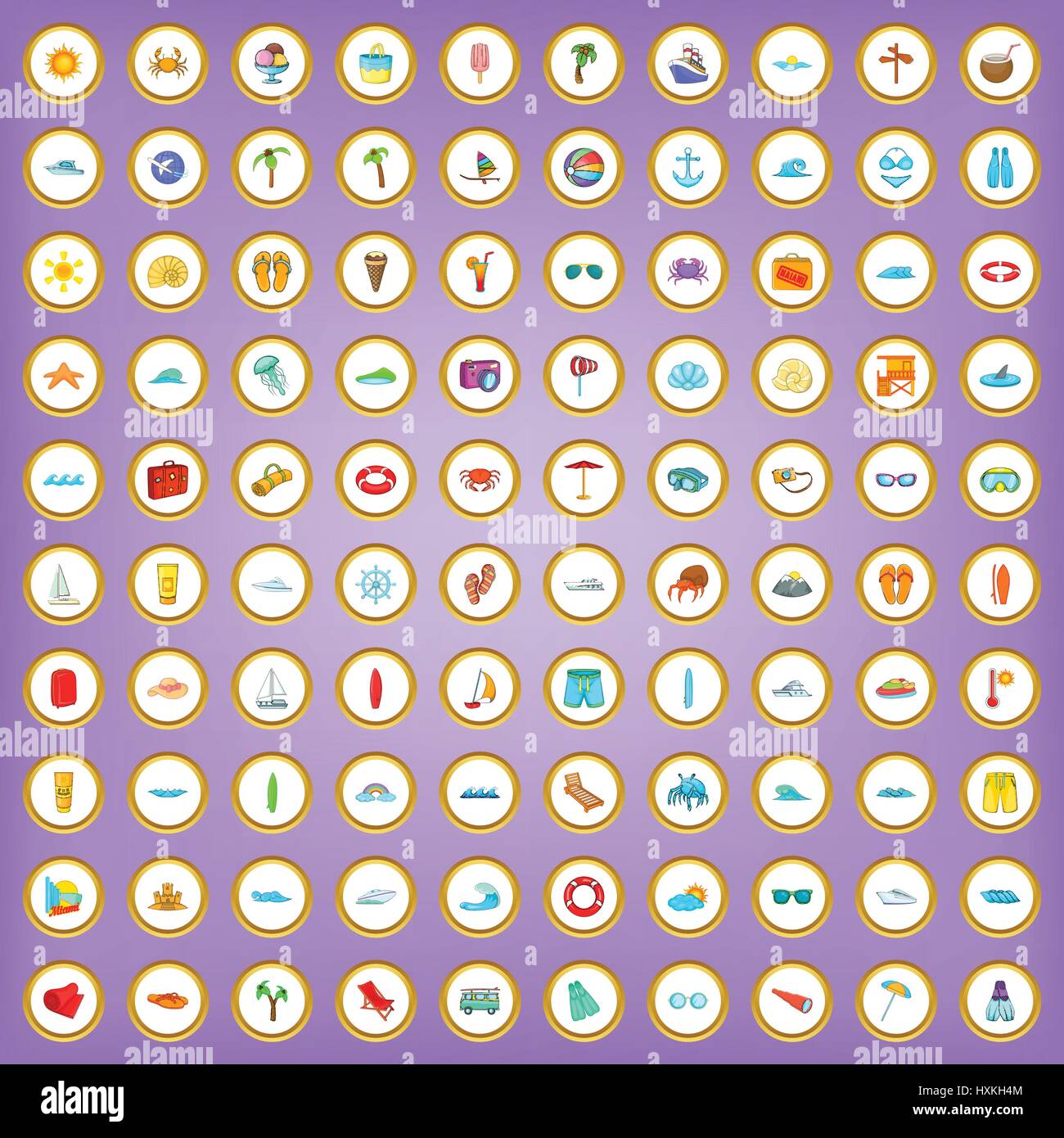 100 sea icons set in cartoon style Stock Vector Image & Art - Alamy