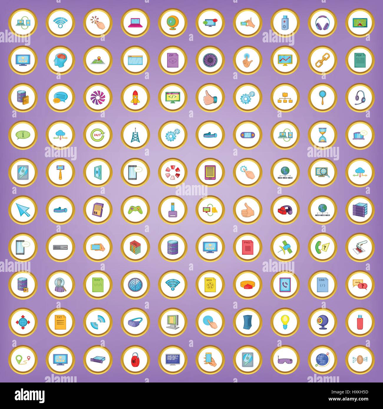 100 seo and web icons set in cartoon style Stock Vector Image & Art - Alamy
